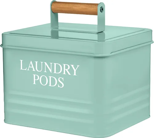 Miniatura 8 de Calindiana Modern Farmhouse - Soporte metálico para cápsulas de lavandería con tapa, organización que ahorra espacio, capacidad para 81 cápsulas