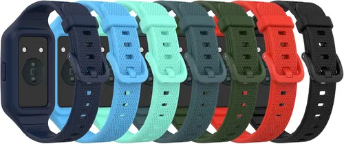 FitTurn Compatible con Huawei Band 9/8/7/6/6Pro Correa de una sola pieza de repuesto unisex de silicona de goma colorida ajustable bandas deportivas