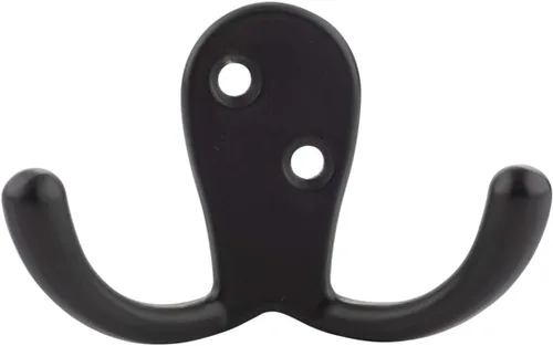 Miniatura 2 de Amazon Basics Gancho curvado de zinc para bata, color negro plano, paquete de 5 Curved