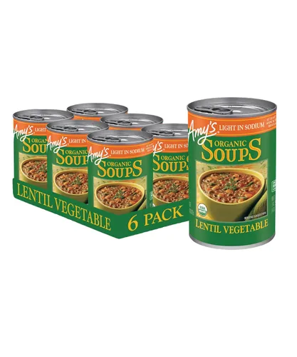 Miniatura 28 de Amy's Sopa, vegana, sin gluten, col orgánica, quinoa y lenteja roja, 14.4 onzas (paquete de 12)