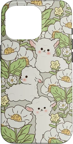 Miniatura 19 de Funda para iPhone 11 Pro Max con diseño de margaritas y cordero, flores de granjero