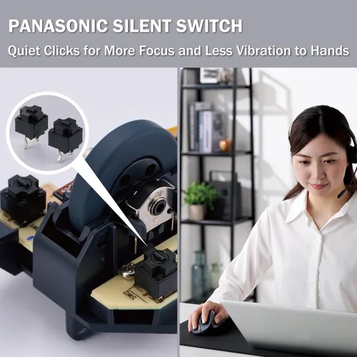 Miniatura 5 de ELECOM Ratón inalámbrico de forma ergonómica, 2.4 GHz con mini receptor USB, clic silencioso, mano derecha 2000 DPI, 5 botones, sensor optocal, Negro