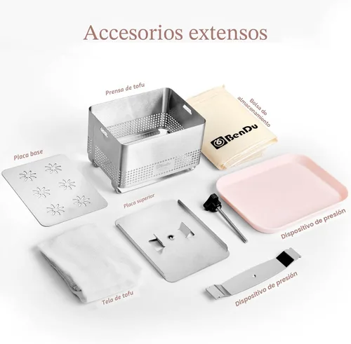 Miniatura 3 de Prensa de tofu de acero inoxidable, Paneer Maker con diseño mejorado de prensa profunda, mejora el sabor y la textura del tofu, para tofu casero