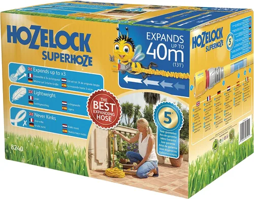 Miniatura 10 de HOZELOCK - Manguera extensible Superhoze de 24.6 ft: Manguera flexible, se estira hasta 3 veces la longitud original Con 2 accesorios Aquastop