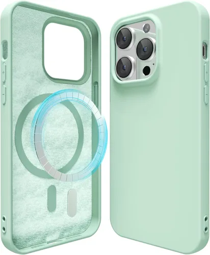 Miniatura 166 de oakxco Funda de silicona para iPhone 12 Pro Max, magnética, compatible con carga inalámbrica Magsafe, cubierta protectora de goma suave y delgada
