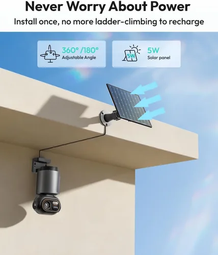 Miniatura 6 de BOTSLAB Cámaras de seguridad inalámbricas para exteriores, kit de 2 cámaras, visión nocturna a color 4K, cámaras solares para seguridad en el hogar