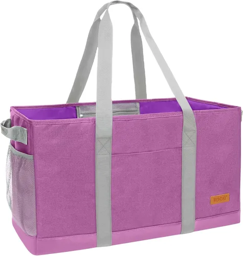 Miniatura 15 de WONDAY Portador de Bolsa de Compras Reutilizable Extra Grande de Pie con Asa, Treinta y Una Bolsa Utilitaria Plegable para Compras y Playa Verde