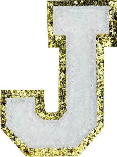 Miniatura 2 de Jongdari Letras termo-adhesivas de felpilla para ropa, parches de letras del alfabeto con brillantina para coser, con adhesivo planchado, 4 Blanco