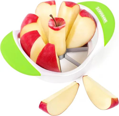 SCHVUBENR Cortador de manzana de 3.5 pulgadas, cortador profesional de manzanas, descorazonador de manzana de acero inoxidable, cortador y Verde