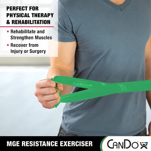 Miniatura 4 de CanDo Banda de resistencia de ejercicio de 6 pies con bucles de mano/pie para entrenamientos totales del cuerpo, entrenamiento, rehabilitación
