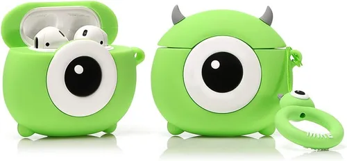 TEMTOOE - Funda de silicona compatible con Apple Airpods 1 y 2, funda ligera [patrón de dibujos animados] [diseñada para niños y niños] (Mike)