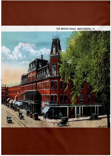 3dRose The Brooks House, Brattleboro, Vermont with Antique Cars 22x30 Bath Hand Pool Towel
