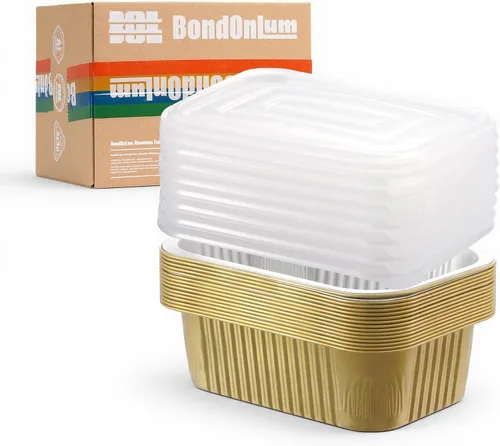 Miniatura 14 de Bandejas de papel de aluminio de BondOnLum, bandejas de aluminio resistentes, bandejas de aluminio desechables, bandejas de papel de aluminio