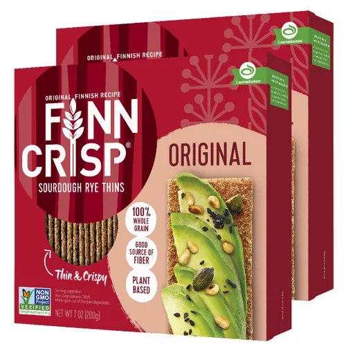Miniatura 9 de Finn Crisp Original Rye Crispbread de 7 onzas, Pedido al Por Mayor de 18 Paquetes Galletas de Pan Crujiente de Centeno Delgadas y Crujientes