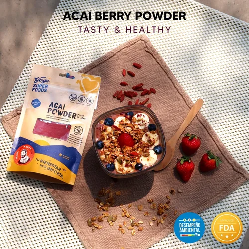 Miniatura 5 de Yogi Super Foods Polvo de bayas de acai, polvo de acai liofilizado, polvo de acai orgánico para cuencos de batidos, alto en antioxidantes densos