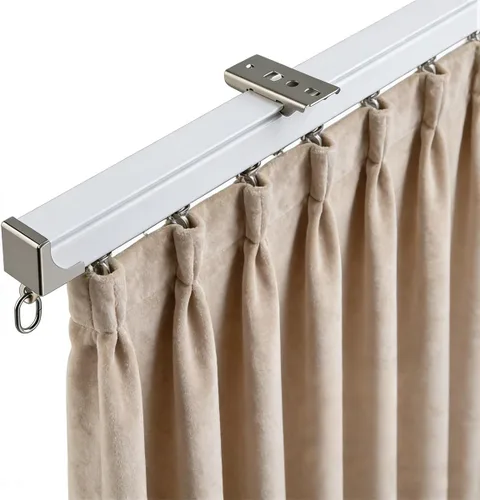 Miniatura 6 de Aluminum Ceiling Curtain Track Set with Roller, White Curtain Rods for Windows, 7ft 8ft 9ft 10ft 11ft 12ft 13ft Heavy-Duty Curtains Rails for Living