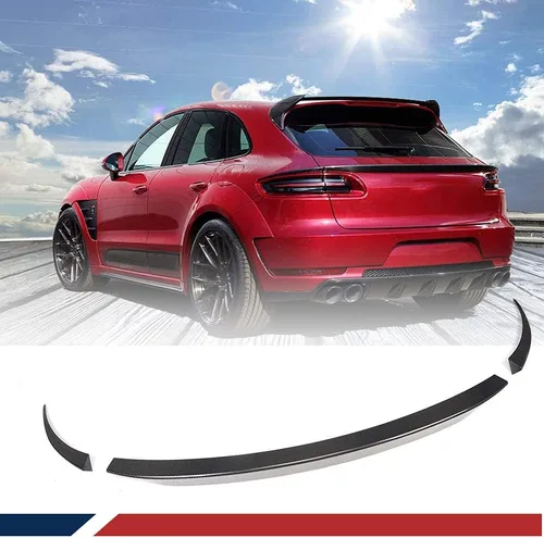 Macan - Alerón medio de fibra de carbono para maletero trasero para Porsche Macan SUV 4 puertas 2014-2017 alerón de borde superior de ventana media
