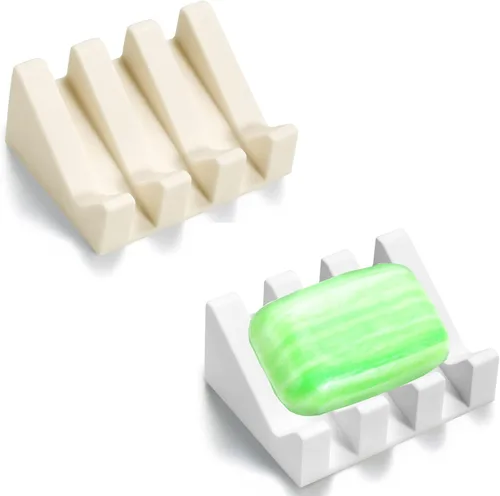 Miniatura 27 de Jabonera, soporte para pastilla de jabón para ducha, para baño, cocina, bañera, fácil de limpiar, mantiene el jabón seco, extiende la vida del jabón