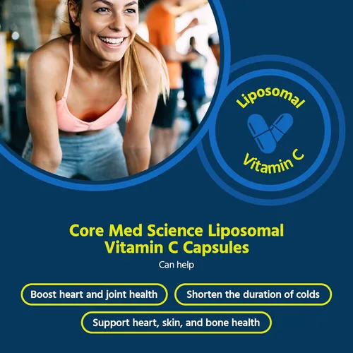 Miniatura 2 de Core Med Science Vitamina C liposomal de 1000 mg, 60 cápsulas – Suplemento de vitamina C liposomal natural sin OMG que promueve una piel sana