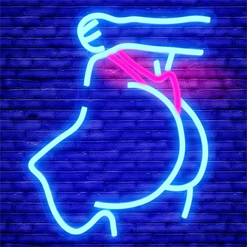Cheunyar Letrero de Neón Lady Back para Decoración de Pared Luz de Neón Regulable Lady para Man Cave Letreros LED Sexys en Forma de Trasero para