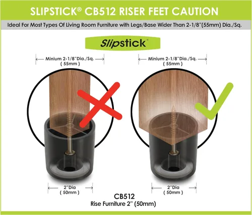 Miniatura 2 de Slipstick CB511 Protectores para patas de muebles, para no dañar el piso, de 1 pulgada de alto, con hule antiderrapante. Juego de 4