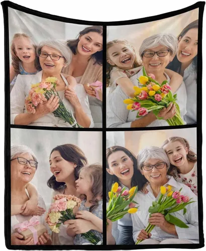 Miniatura 14 de Manta personalizada con tus fotos favoritas, manta personalizada con mis propias imágenes para familia, mamá, papá, hija, hijo, perro, hermanas