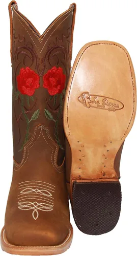 Miniatura 2 de Bota vaquera vaquera bordada de cuero para mujer
