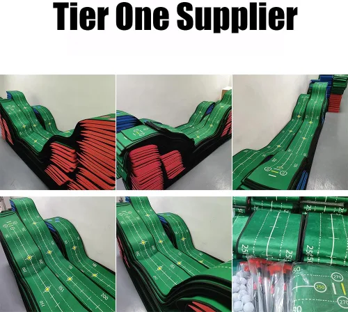 Miniatura 7 de Juego de putting de golf, juego de putting verde para interiores, tapete de golf desmontable, incluye 1 putter, 6 pelotas de golf, 3 tazas de golf