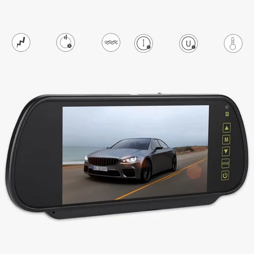 Miniatura 7 de Monitor de visión trasera de 7 pulgadas, pantalla de cámara de respaldo para automóvil con interfaces de video AV1 AV2 Amplio voltaje DC12V-24V