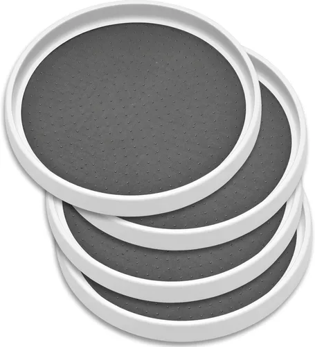 Miniatura 9 de Oizeir Lazy Susan de 10 pulgadas (juego de 4) – Plataforma giratoria antideslizante para gabinete para maximizar el almacenamiento y simplificar