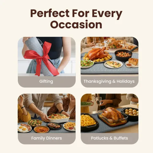 Miniatura 2 de Plateful Tapete de calentamiento para alimentos – Tapete de calentamiento de alimentos para fiestas de bufés, bandejas de calefacción Real