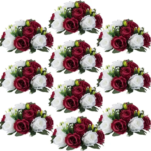 Miniatura 27 de Centros de mesa de flores para mesas de boda: decoraciones de mesa de Halloween, bolas de flores negras, centros de mesa para compromiso, ceremonia