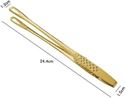Miniatura 3 de Gold - Pinzas para servir alimentos, cocina, barbacoa, parrilla, freír, acero inoxidable, 2