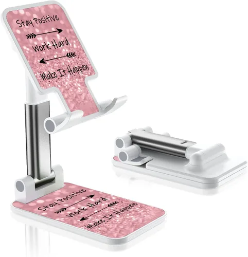 Miniatura 23 de Soporte de teléfono plegable para escritorio - Soporte de teléfono celular de ángulo ajustable - Adecuado para iPhone, Samsung - Flor negra