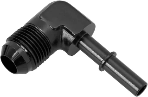 Miniatura 12 de KRD PERFORAMANCE 3/8 SAE Conexión rápida a 6AN Macho Push On EFI Manguera de línea de combustible de 90 grados Adaptador de montaje Conector