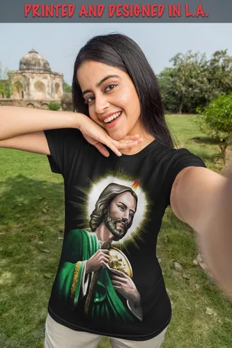 Miniatura 3 de Camiseta gráfica para mujer, diseño de San Judas de Tadeo, San Judas Patron, católico