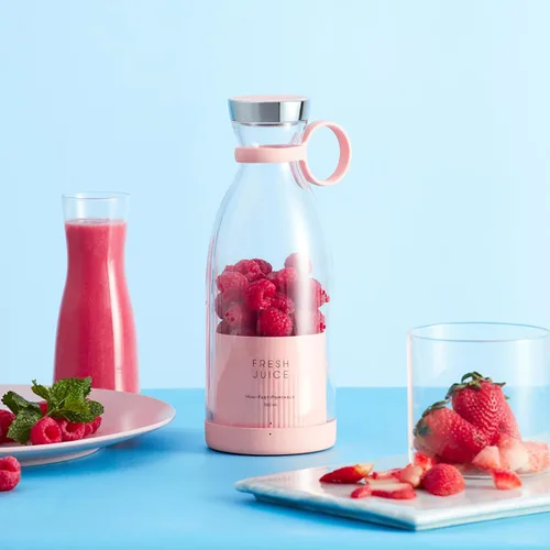 Miniatura 6 de Licuadora portátil de jugo, licuadora de jugo fresco, exprimidor eléctrico portátil inalámbrico de 11.8 fl oz, licuadora de jugo fresco portátil
