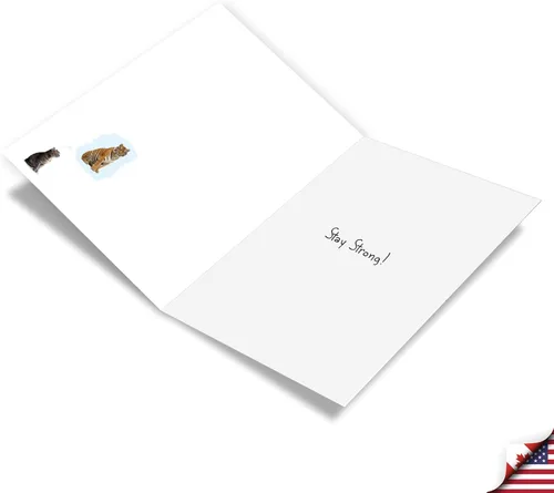 Miniatura 2 de NobleWorks Tarjeta de felicitación de amistad con sobre de 5 x 7 pulgadas (1 tarjeta) motivo, aspiraciones de buena suerte, gatito tigre C7076JFRG-UA