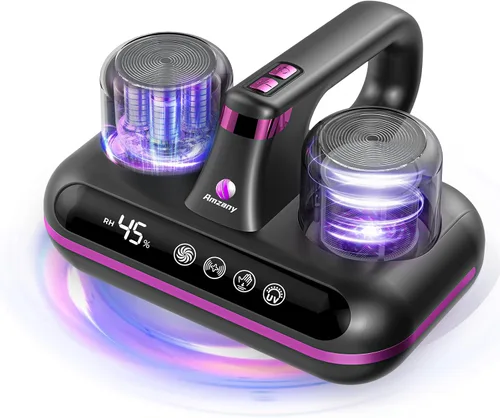 Amzany Aspirador de colchón – Aspirador de cama inalámbrico 5 en 1, alimentado por tecnología ultrasónica, succión fuerte de 16 Kpa, bajo ruido,
