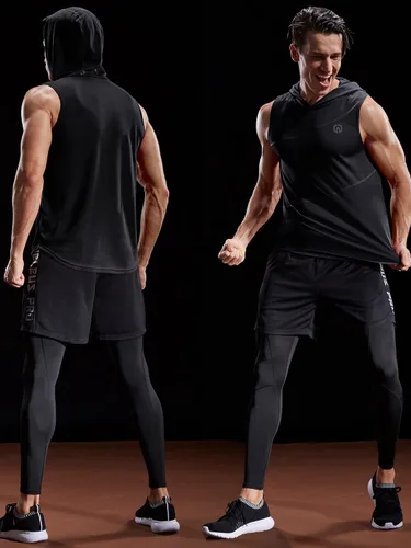 Miniatura 5 de NELEUS Dry Fit Workout Athletic Muscle Tank with Hoods Pack of 3
