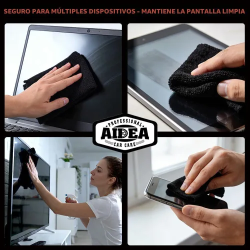 Miniatura 7 de AIDEA Paño de Limpieza de Microfibra Negro 10PK, Toallas de Microfibra para Autos, Paños de Lavado Premium, Paños para Limpiar Polvo Libres