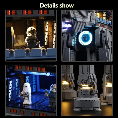 Miniatura 4 de Kyglaring Kit de luces LED compatible con Lego Set 75313, accesorios de iluminación compatibles con el modelo Star Wars at-at 75313, solo luces