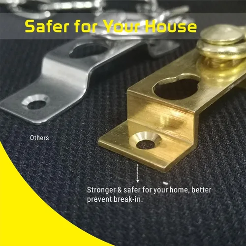 Miniatura 6 de Cadena de seguridad para puerta de latón sólido, seguridad para el hogar resistente, cadena de seguridad para cerradura de puerta de latón robusta