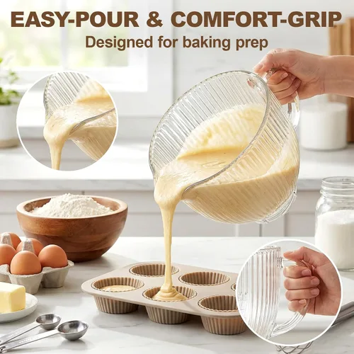 Miniatura 5 de KitchenAid - Tazón mezclador de vidrio para batidoras de pie inclinable de 4.5 y 5 cuartos de galón, tazón de mezcla de 5 cuartos de galón