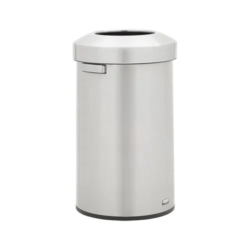 Rubbermaid Commercial Products Refine - Contenedor de basura decorativo, 23 galones, redondo de acero inoxidable para oficinas, centros comerciales,