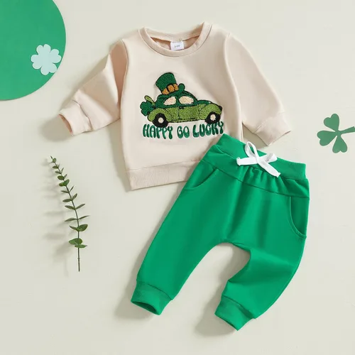 Miniatura 42 de BemeyourBBs Conjunto divertido de sudadera y pantalones de manga larga con letras divertidas para bebé niño y niño