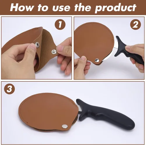 Miniatura 5 de YeeBeny Funda para Rueda de Pizza, Funda para Volante de Pizza Adecuada para la Protección del Cuchillo de Pizza, Pequeña, Flexible y Fácil