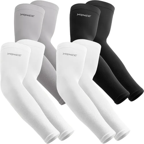 Miniatura 13 de YQXCC 4 Pares de Mangas para Brazos para Hombres Mujeres Protección UV Solar de Enfriamiento UPF 50 Mangas de Compresión Deportivas 1 par