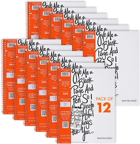 Miniatura 16 de ROARING SPRING Whitelines - Cuaderno de espiral de alta calidad, 5 x 5 con rayas, 11 x 8.5 pulgadas, 70 hojas, descarga digitalmente tus notas