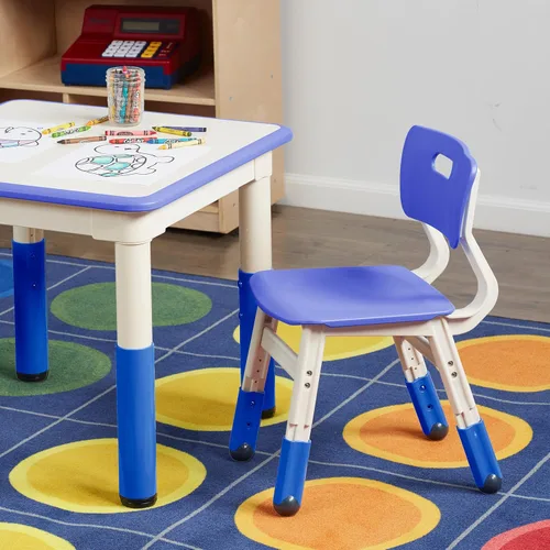 Miniatura 10 de ECR4Kids Silla ajustable para aula, asientos flexibles, color azul, paquete de 2